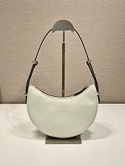 Prada Arqué Leather Shoulder Bag White Size 22.5x18.5x6.5cm - 3