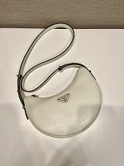 Prada Arqué Leather Shoulder Bag White Size 22.5x18.5x6.5cm - 4