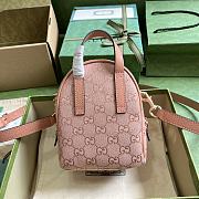 Gucci Ophidia Mini GG Shoulder Bag Pink Canvas Size 14x 19x 12cm - 2