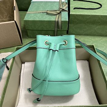 Gucci Ophidia Mini Bucket Bag With Double G Mint Leather Size 15.5x19x9 cm