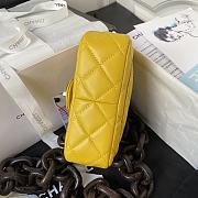 Chanel Mini Flap Bag Lambskin & Wenge Wood Yellow AS4165 Size 11 × 18 × 7 cm - 5