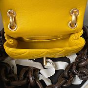 Chanel Mini Flap Bag Lambskin & Wenge Wood Yellow AS4165 Size 11 × 18 × 7 cm - 3