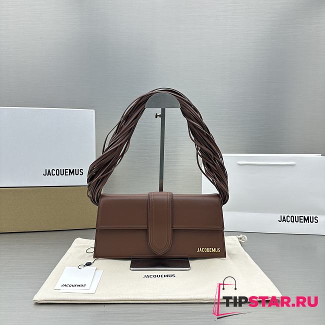 Jacquemus Le Bambino Long Ficiu Le Raphia Brown Size 26x14 cm - 1