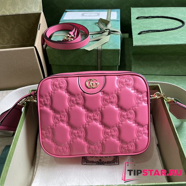 Gucci GG Matelassé Small Bag Pink Size 21.5x 17x 7.5 cm - 1