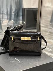 YSL Manhattan Small Shoulder Bag In Patent Leather Black Size 24 X 17.5 X 6 CM - 1