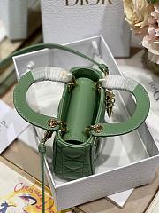 Dior Lady Micro Bag Ethereal Green Cannage Lambskin Size 12 x 10.2 x 5 cm - 2