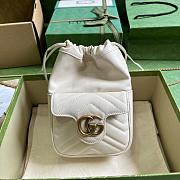 Gucci GG Marmont Mini Bucket Bag White Size 14.5x20.0x7.5cm - 1