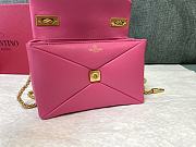 Valentino One Stud Nappa Bag With Chain Pink Size 19*14*11cm - 4