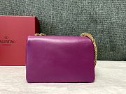 Valentino One Stud Nappa Bag With Chain Purple Size 19*14*11cm - 2