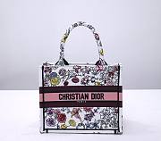 Dior Small Book Tote White Multicolor Florilegio Embroidery Size 26.5 x 21 x 14 cm - 1