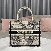 Dior Small Book Tote Latte Toile de Jouy Zodiac Embroidery Size 26.5x21x14 cm - 1