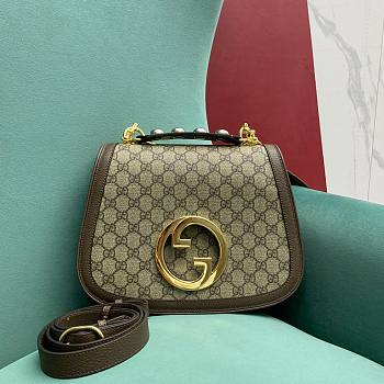 Gucci Blondie Top Handle Bag Beige And Ebony 721172 Size 29*22*7cm