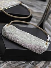 YSL Suzanne Small In Rhinestones Mesh And Satin Silver Shade Size 28 X 14 X 4 CM - 5