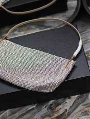 YSL Suzanne Small In Rhinestones Mesh And Satin Silver Shade Size 28 X 14 X 4 CM - 4