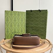 Gucci Horsebit 1955 Shoulder Bag Beige Ebony GG Size 24*13*5cm - 3