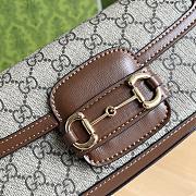 Gucci Horsebit 1955 Shoulder Bag Beige Ebony GG Size 24*13*5cm - 2