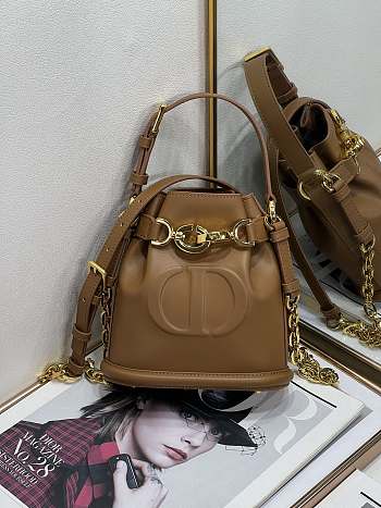 Dior Small C'est Dior Bag Golden Saddle CD-Embossed Calfskin Size 17 x 7 x 18 cm