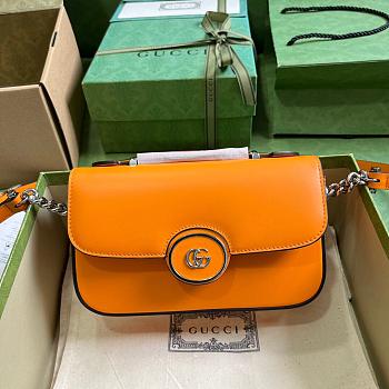 Gucci Petite GG Mini Shoulder Bag Orange Size 21x10x5cm