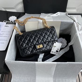 Chanel 2.55 Handbag Aged Calfskin & Gold-Tone Metal Black A37586 Size 16 × 24 × 7.5 cm