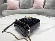 Dior Mini Lady Bag Black Patent Cannage Calfskin Size 17 x 15 x 7 cm - 5