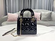 Dior Mini Lady Bag Black Patent Cannage Calfskin Size 17 x 15 x 7 cm - 4