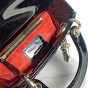 Dior Mini Lady Bag Black Patent Cannage Calfskin Size 17 x 15 x 7 cm - 2