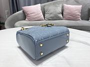Dior Mini Lady Bag Blue Patent Cannage Calfskin Size 17 x 15 x 7 cm - 5