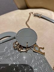 Dior Mini Lady Bag Gray Stone Patent Cannage Calfskin Size 17 x 15 x 7 cm - 4
