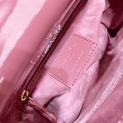Dior Mini Lady Bag Peony Pink Cannage Patent Calfskin Size 17 x 15 x 7 cm - 4