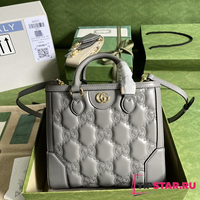 Gucci GG Matelassé Tote Gray 728309 Size 23x22x10 cm - 1