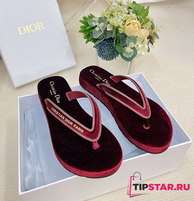Diorsea Thong Sandal Red Velvet - 1