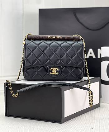 Chanel Small Flap Bag With Top Handle AS4151 Black Size 13.5 × 21 × 6 cm