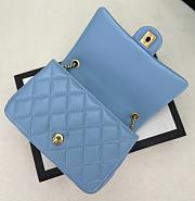 Chanel Small Flap Bag With Top Handle AS4151 Blue Size 13.5 × 21 × 6 cm - 4