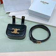 Celine Belt Bag Triomphe Belt In Shiny Calfskin Black 2.5cm - 4