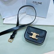 Celine Belt Bag Triomphe Belt In Shiny Calfskin Black 2.5cm - 3