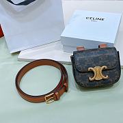 Celine Belt Bag Triomphe Belt In Triomphe Canvas And Calfskin 2.5cm - 5