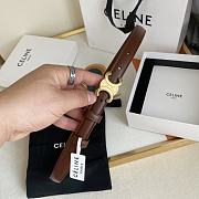 Celine Small Triomphe Belt In Taurillon Leather Chestnut 1.8cm - 1