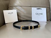 Celine Small Western Belt In Taurillon Leather Black And Gold 1.8cm - 1