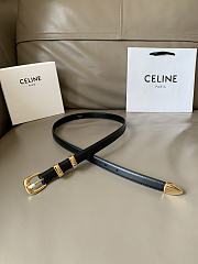 Celine Small Western Belt In Taurillon Leather Black And Gold 1.8cm - 2