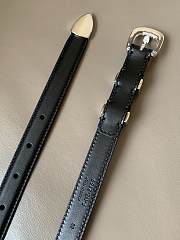 Celine Small Western Belt In Taurillon Leather Black And Silver 1.8cm - 4