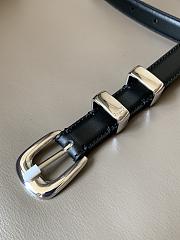 Celine Small Western Belt In Taurillon Leather Black And Silver 1.8cm - 3
