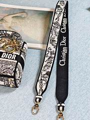 Dior Mini Lady D-Lite Bag White and Black Toile de Jouy Voyage Embroidery Size 17X15X7 cm - 2