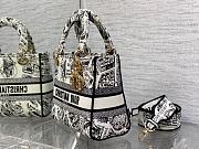 Dior Medium Lady D-lite Bag White and Black Plan de Paris Embroidery Size 24 x 20 x 11 cm - 3