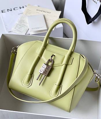 Givenchy Mini Antigona Lock Bag In Box Leather Avocado Green Size 29x18x13 cm