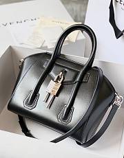 Givenchy Mini Antigona Lock Bag In Box Leather Black & Silver Hardware Size 29x18x13 cm - 1