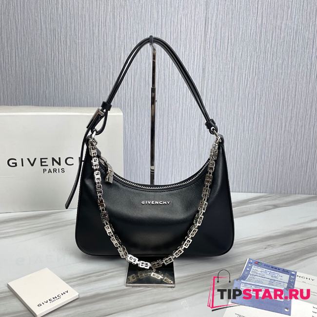 Givenchy Moon Cut Out Bag In Leather With Chain Black Size 25x7x12cm - 1