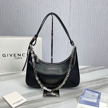 Givenchy Moon Cut Out Bag In Leather With Chain Black Size 25x7x12cm