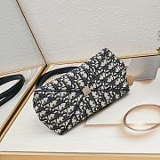 Small Dior Key Bag Blue Dior Oblique Jacquard Size 22*12*12cm - 2