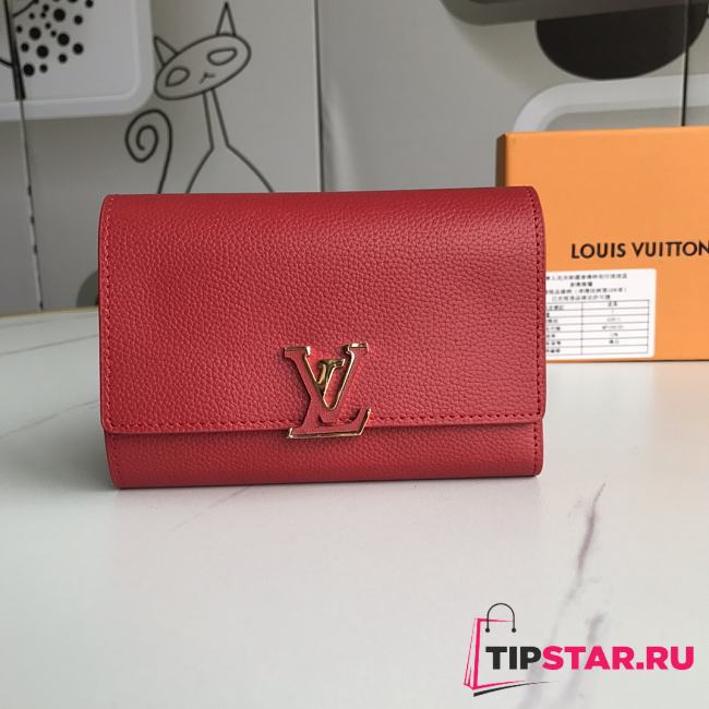 Louis Vuitton M63740 Capucines Compact Wallet Red Size 13.5 x 9.5 x 3 cm - 1