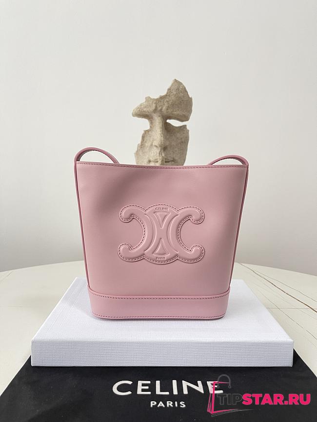 Celine Mini Bucket Cuir Triomphe In Smooth Calfskin Light Pink Size 19.5 X 16 X 7 CM - 1